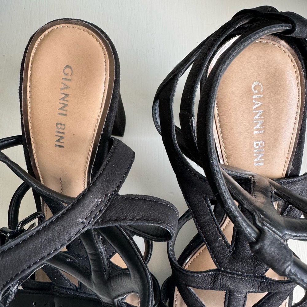 Gianni Bini Black Heel Sandals Sz 7.5 - Picture 3 of 5